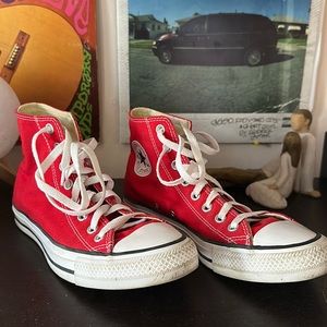 Red high top converse